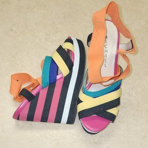Michael Kors Taffy Multicolor Wedge Sandals
